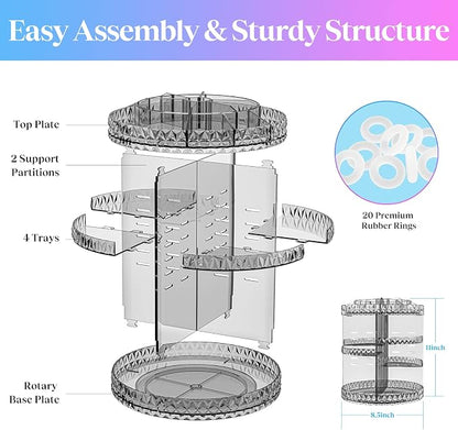 360 Rotating Makeup Organizer, DIY Adjustable Cosmetics Organizer, Professional - Image 6
