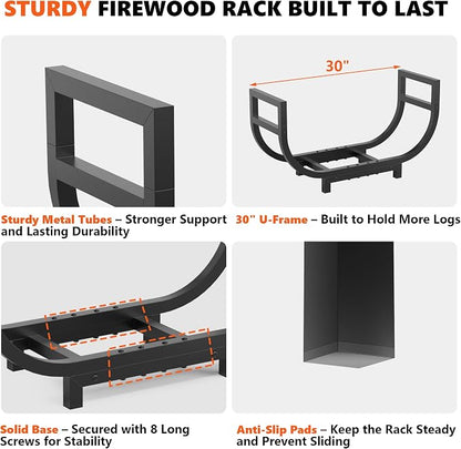 30-inch Firewood Rack Outdoor Indoor - Image 4