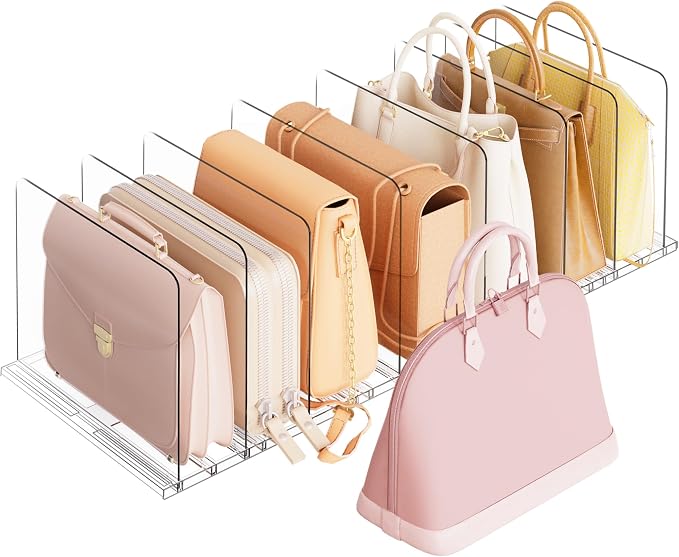 Criusia Adjustable Closet Purse Organizer Rack – 28.8" Extra-Long Shelf Divider by Criusia