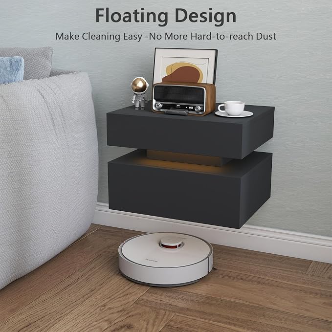 Floating Nightstand Set of 2, Modern Bedside Tables - Image 5
