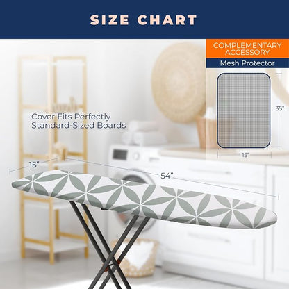 Ironing Board Cover and Pad Extra Thick Heavy Duty Padded 4 Layers Non Stick - Image 4