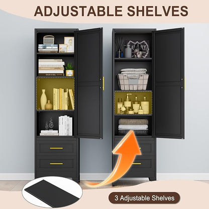 Tall Metal Narrow Storage Cabinet 67" H - Image 5