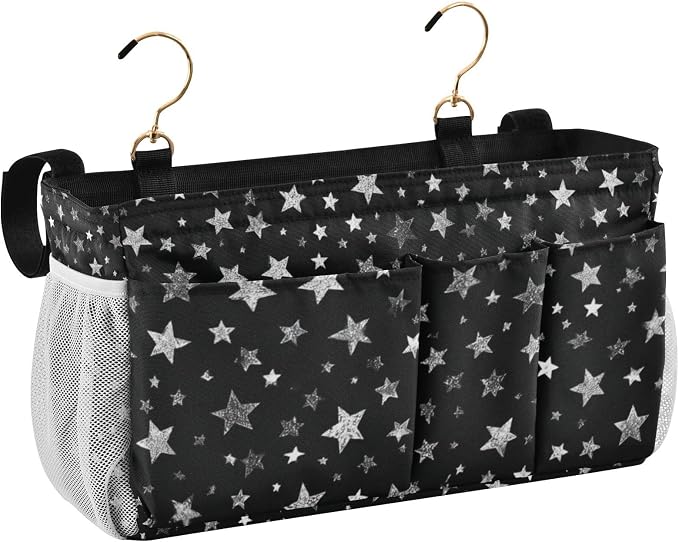 Sparkly Silver Stars Bedside Caddy - Image 2