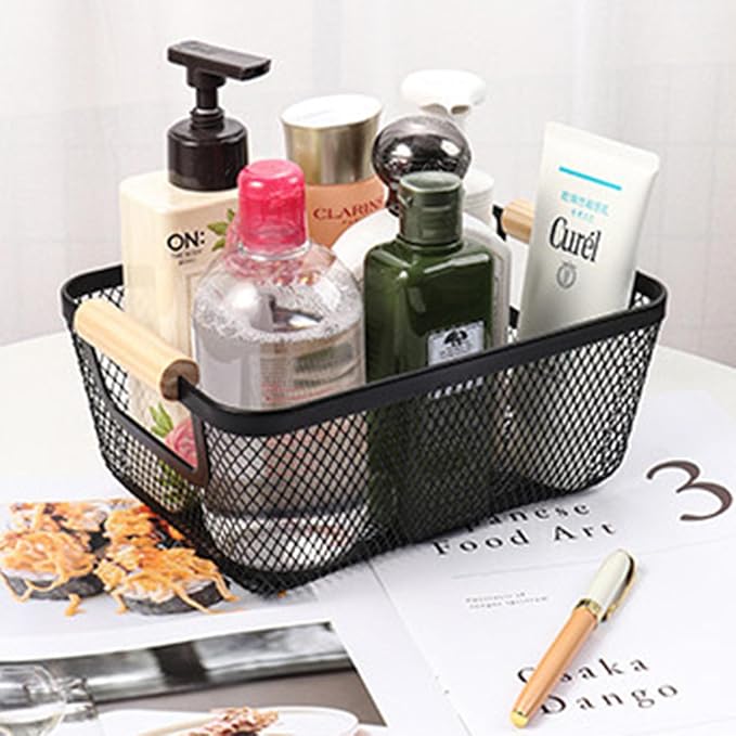 AJIODA 2 Pack Metal Mesh Steel Basket, Small Wire Storage Organizer Basket - Image 7