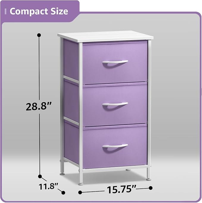 Sorbus Nightstand with 3 Drawers - Image 3