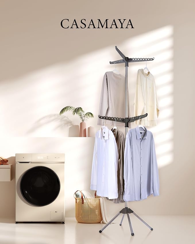 CASAMAYA Clothes Drying Rack Foldable, 74.8 inch 2 Tier Laundry Drying Rack - Image 2