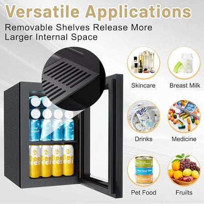 7-Temperature Control 24 Can Mini Fridge, 0.9 Cu.Ft Compact Beverage Cooler - Image 5