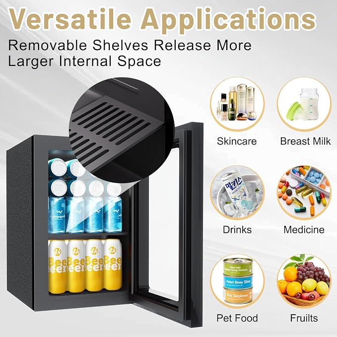 7 Temp Control 24Can/0.9Cu.Ft Mini Fridge - Image 5