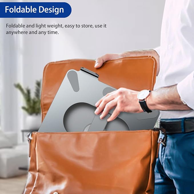 BESIGN LSX7 Laptop Stand with 360° Rotating Base, Ergonomic Adjustable Notebook - Image 9