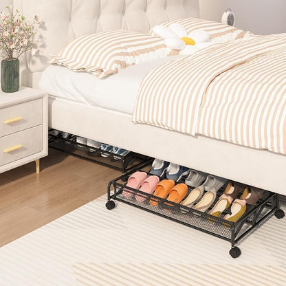 Under Bed Shoes Storage, 2 Pack Rolling Under-bed Storage Containers - Image 6