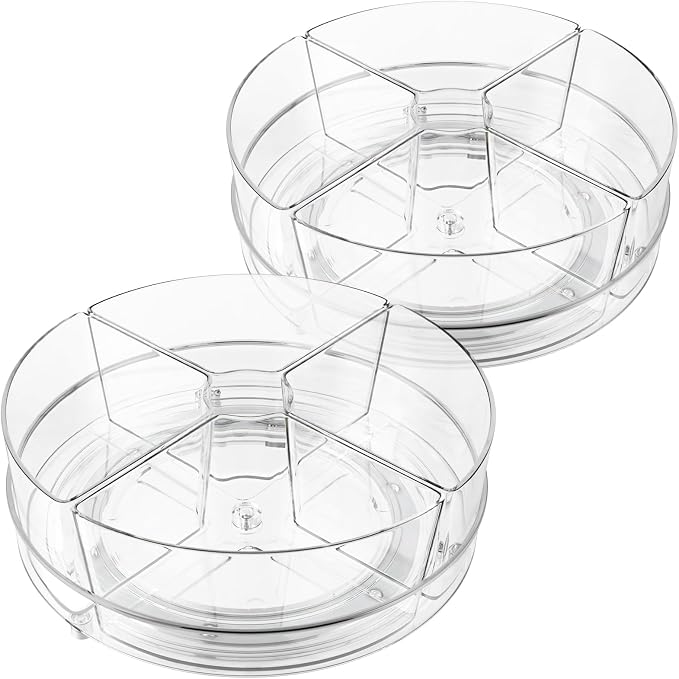 2 Pack Lazy Susan Organizer, 9 inch Rotating Storage Organizer by SlowSLog