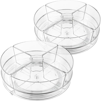 2 Pack Lazy Susan Organizer, 9 inch Rotating Storage Organizer by SlowSLog