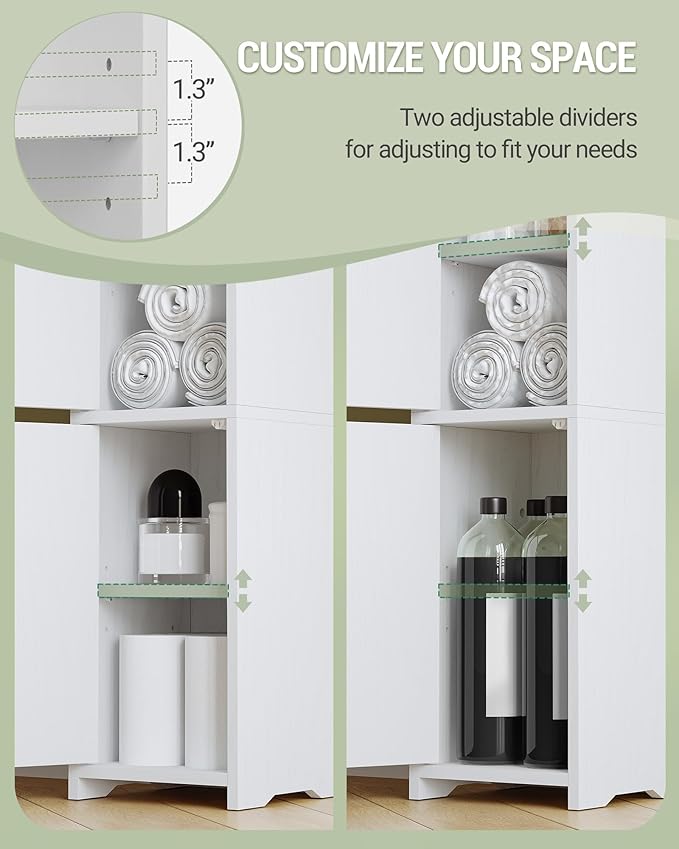 Hzuaneri Bathroom Storage Cabinet, Small Corner Floor Cabinet - Image 7