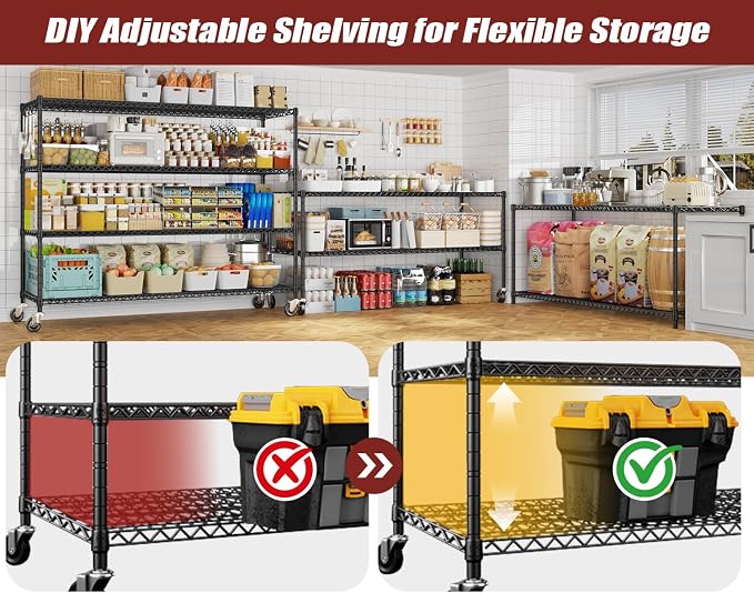 PrimeZone 60" W x 24" D x 76" H Heavy Duty Wire Storage Shelves - Image 5