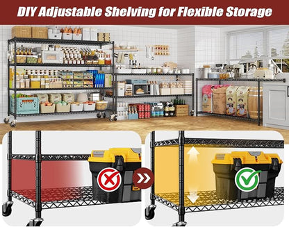 PrimeZone 60" W x 24" D x 76" H Heavy Duty Wire Storage Shelves - Image 5