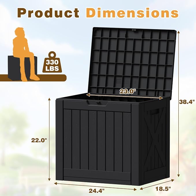 Flamaker Resin Deck Box 40 Gallon Waterproof Outdoor Storage Box | Indoor - Image 4