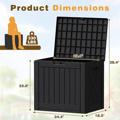 Flamaker Resin Deck Box 40 Gallon Waterproof Outdoor Storage Box | Indoor - Image 4