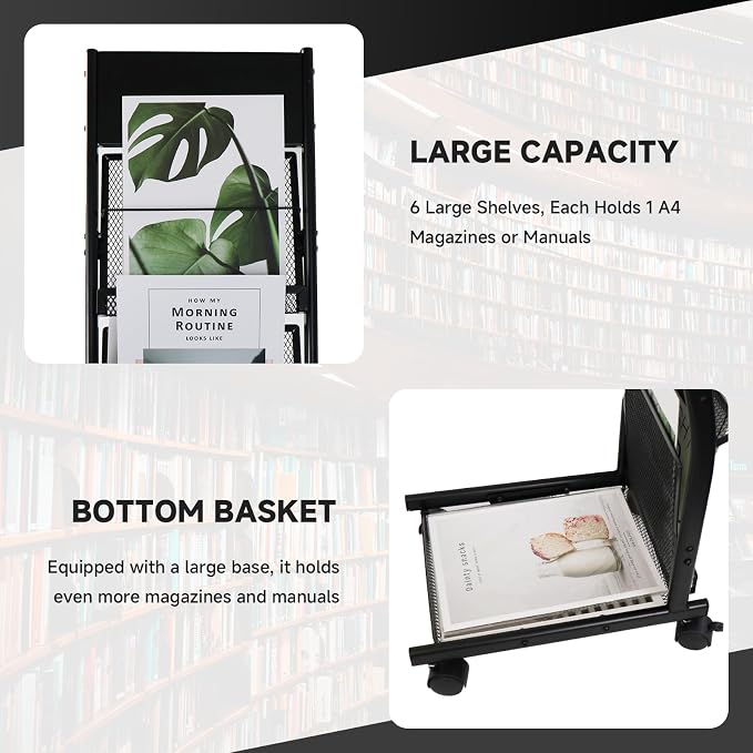 Floor-Standing Magazine Rack 6-Layer - Image 3