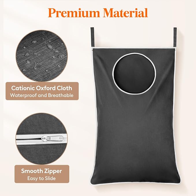 Lifewit 2 Pack Over Door Laundry Hamper, Large Collapsible Hanging Laundry - Image 6