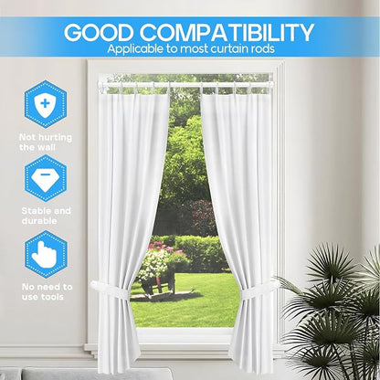 2 Pack Spring Tension Rod, Adjustable 45-77 Inch No Drill, Fits Windows Kitchen - Image 4