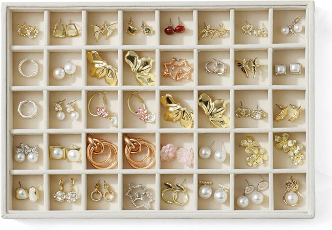 Large Jewelry Organizer for Drawer Insert Velvet Stackable Jewelry Trays for by Unknown