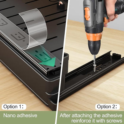 DOMNIU Pull Out Cabinet Organizers Expandable, 20.8" Depth, 2 Pack | Plastic - Image 8