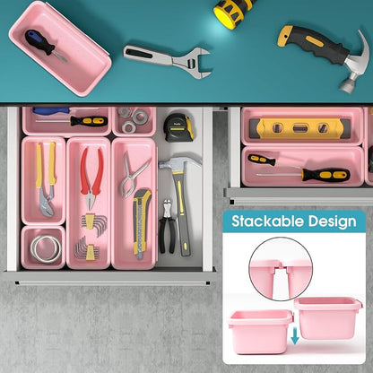 6 PCS Drawer Organizer Set, 3 Size Makeup Drawer Divider Organizer - Image 5