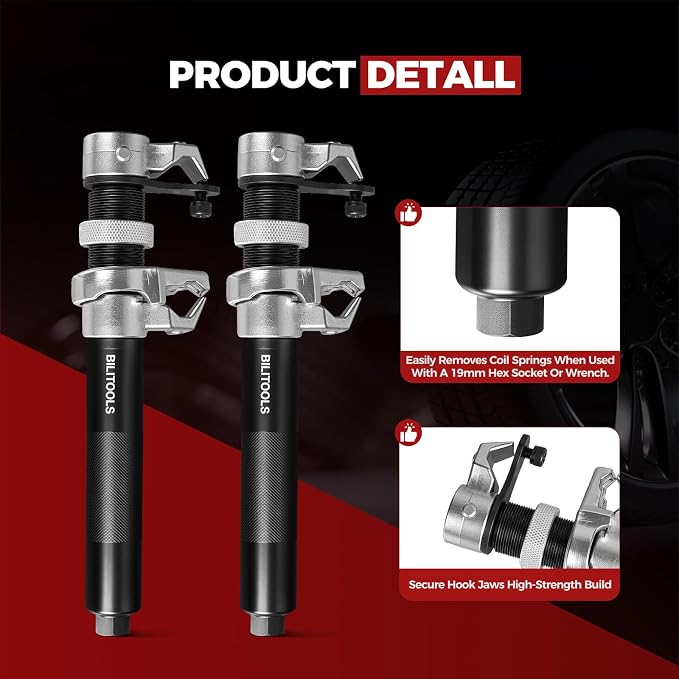 BILITOOLS 2-Piece Coil Spring Compressor Tool, Max Load.2645LB | Heavy Duty - Image 3