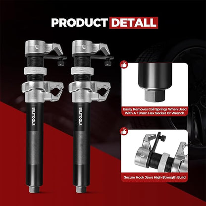 BILITOOLS 2-Piece Coil Spring Compressor Tool, Max Load.2645LB | Heavy Duty - Image 3