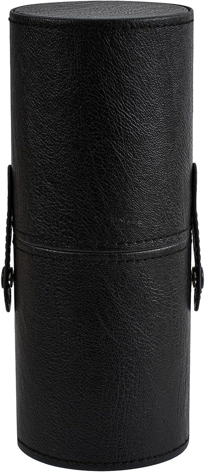 Portable Makeup Brush Holder, Waterproof PU Leather Travel Makeup Brush Case by RSRSLEII