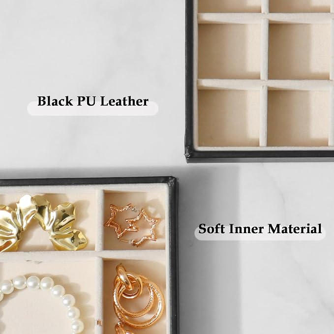 Large Jewelry Organizer Tray 2 Pack, Stackable Jewelry Storage Holder - Image 5