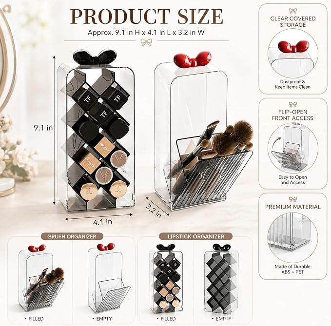 Bow Clear Makeup Organizer - Image 2