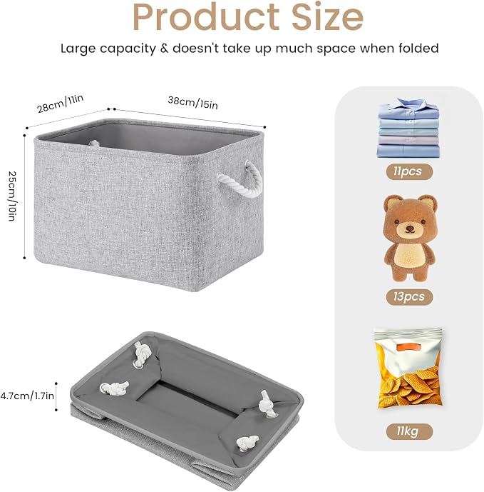 15x11x10 In Foldable Fabric Large Storage Bins - Image 5