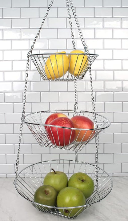 RSVP 30-by-12-Inch 3-Tier Wire Hanging Basket - Image 2