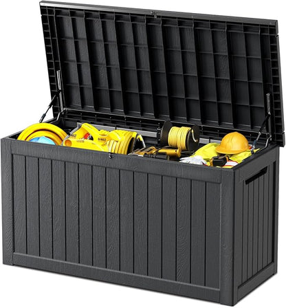 270 Gallon Deck Box, Resin Outdoor Indoor Waterproof Storage Box, Lockable by Kdymod