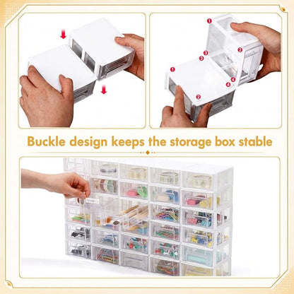 Novabright 30 Pcs Stackable Drawers Storage Plastic Drawers Small Parts Storage - Image 4