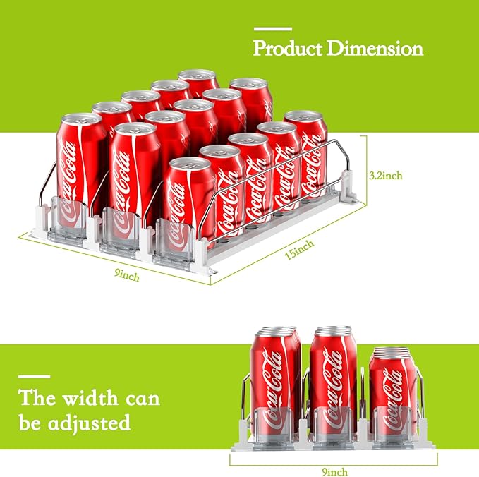 Drink Organizer for Fridge, Self Pushing Fridge Drink Organizer, Automatic - Image 4