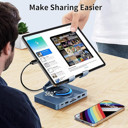 360° Rotating USB C Docking Station - Image 6