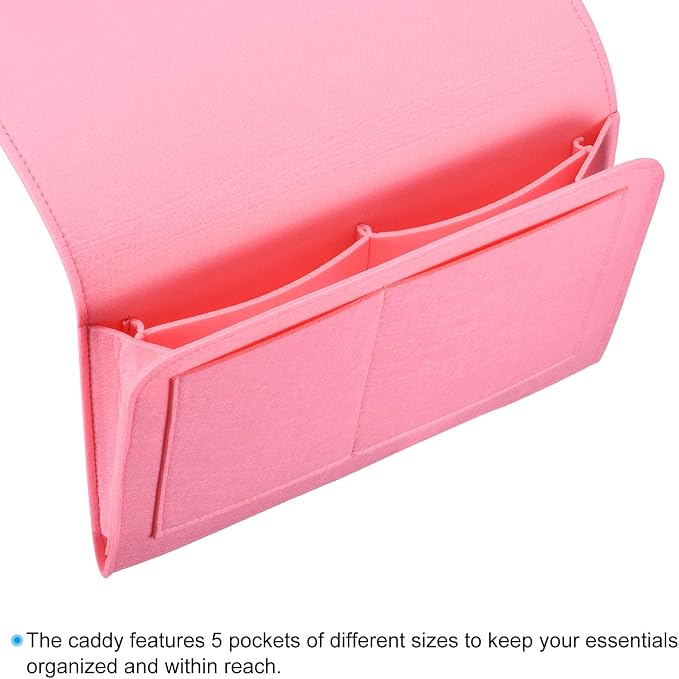 PATIKIL 13in Bedside Caddy, Bed Caddy Bedside Organizer Hanging Soft Felt 5 - Image 3