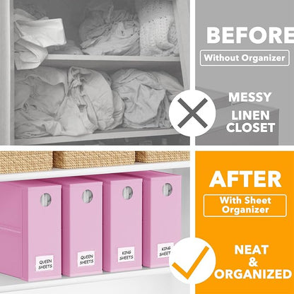SpaceAid 4 Pack Bed Sheet Organizers and Storage, Foldable Sheet Organizer - Image 2