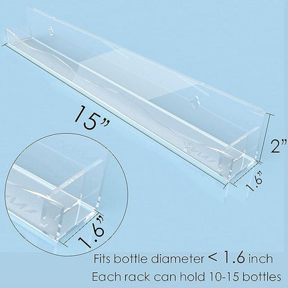 YMVV Clear Acrylic Nail Polish Rack Wall Mounted Shelf, 6 Pack Organizer - Image 3