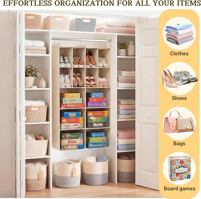 Ofiray-home 5 Tier Hanging Closet Organizer, 14 Compartments Sweater Organizer - Image 6