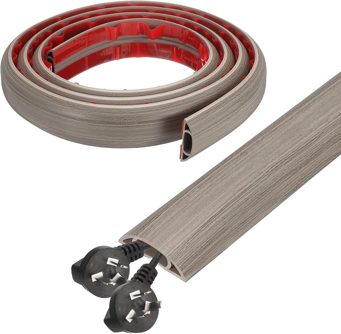 HARFINGTON 6ft Cord Cover Floor W0.6 x H0.33 Inner Channel PVC Hide Extension by HARFINGTON