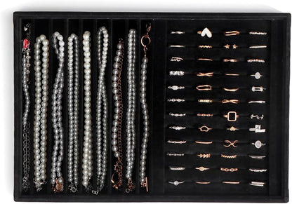 Large Jewelry Organizer for Drawer Insert Velvet Stackable Jewelry Trays for by Unknown