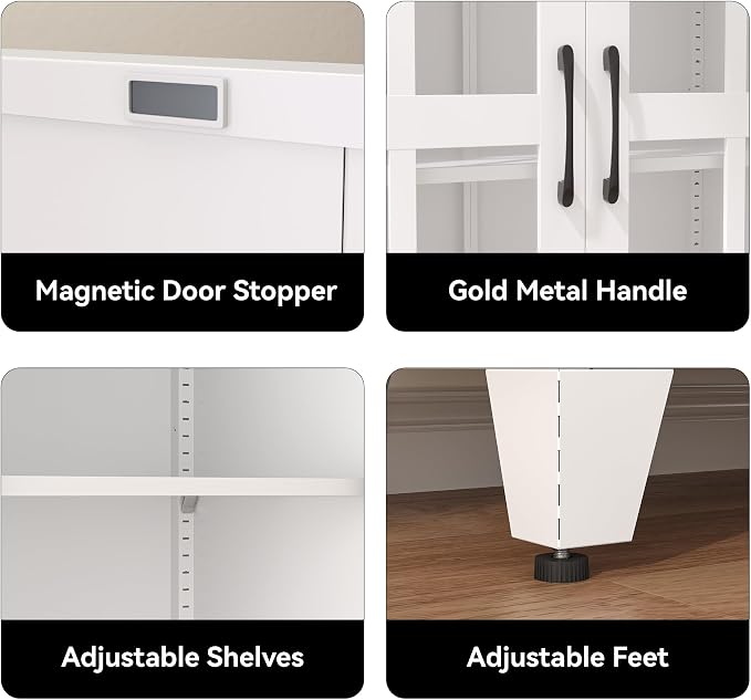 COFaR 71" White Glass Door Display Cabinet - Image 4