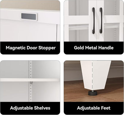 COFaR 71" White Glass Door Display Cabinet - Image 4