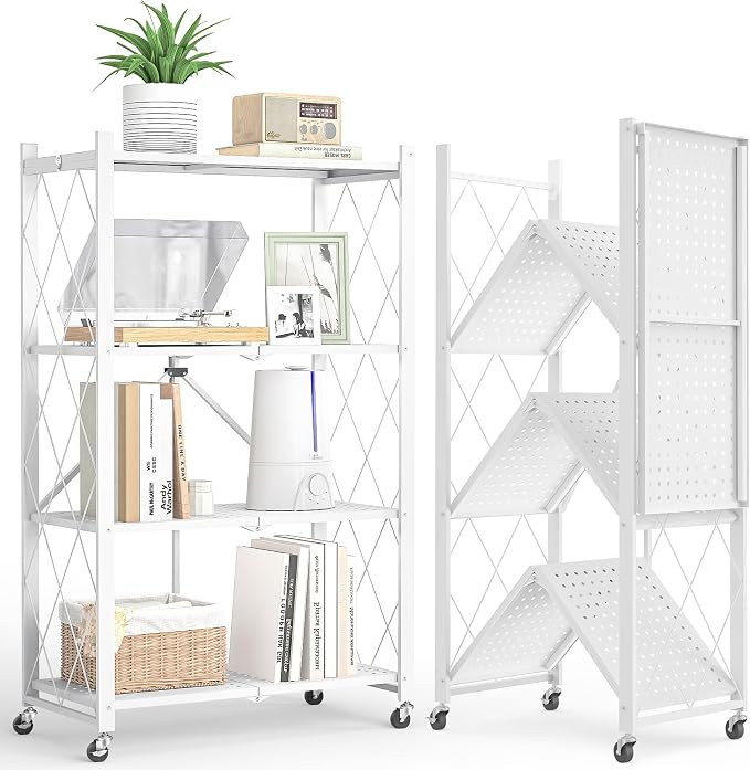 4-Tier Folding Metal Storage Rack by LUCKPROBIGDEALSLLC