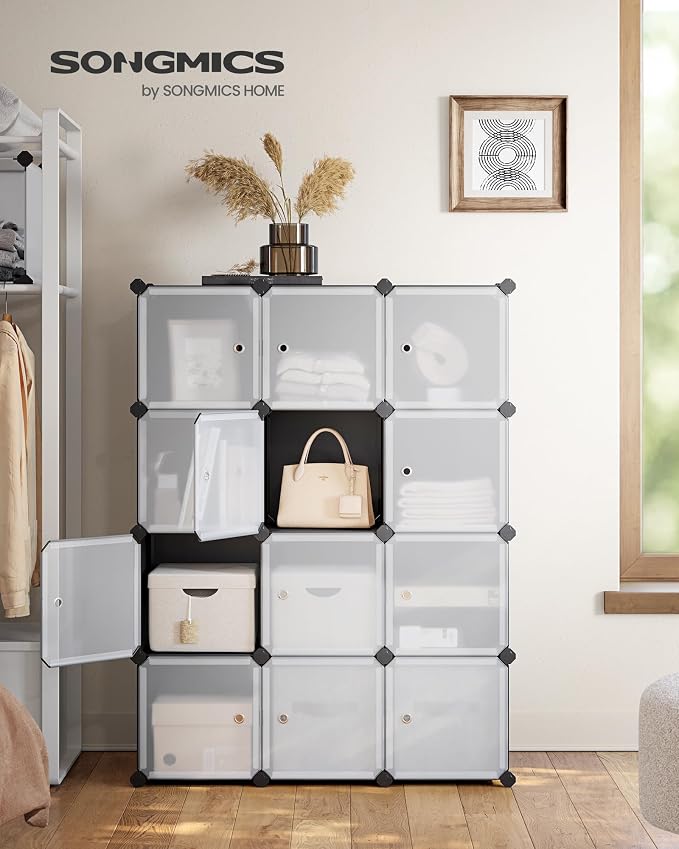 SONGMICS Cube Storage Organizer, 12-Cube Closet Storage Shelves, Modular - Image 2