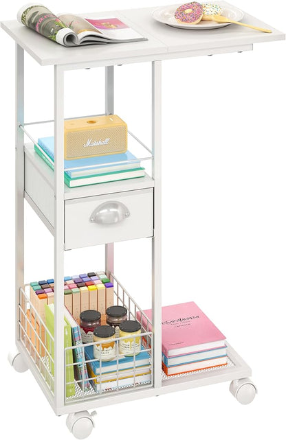 Rolling Side Table with Storage, Accent C Table by Sonyabecca