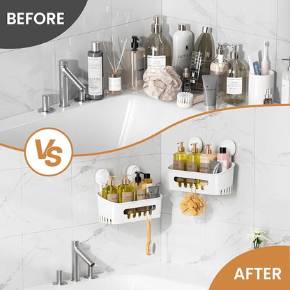 LEVERLOC Shower Caddy Suction Cup 2 Pack, Shower Organizer Removable Bathroom - Image 8